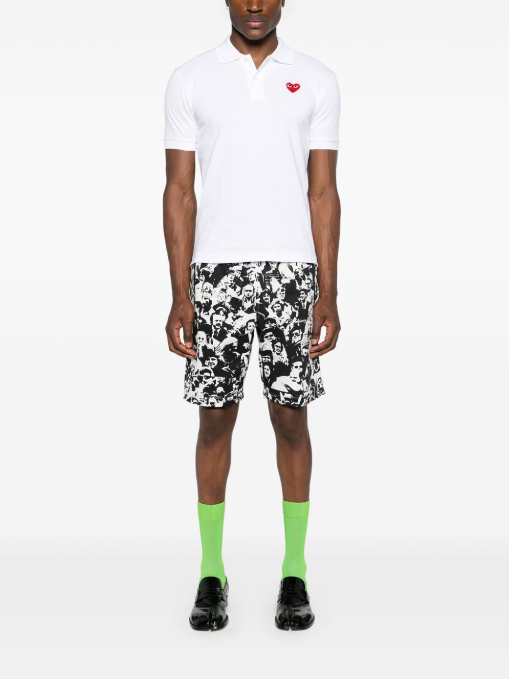 Comme des Garçons PLAY Katoenen Piqué Polo met Hartlogo Wit Topwear Comme Des Garcons