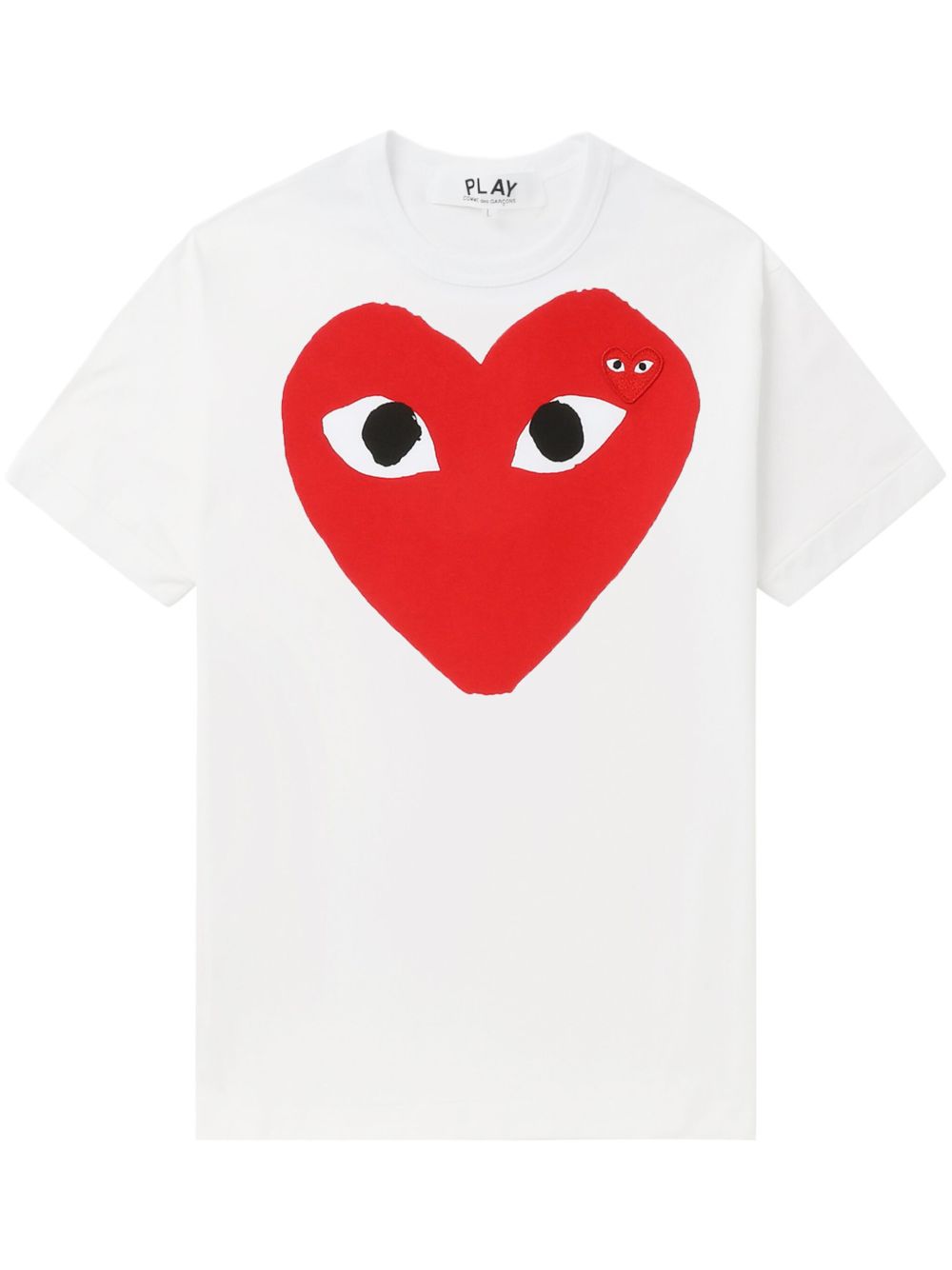 Comme des Garçons PLAY Geborduurd Groot Hart-Logo T-shirt Wit Topwear Comme Des Garcons