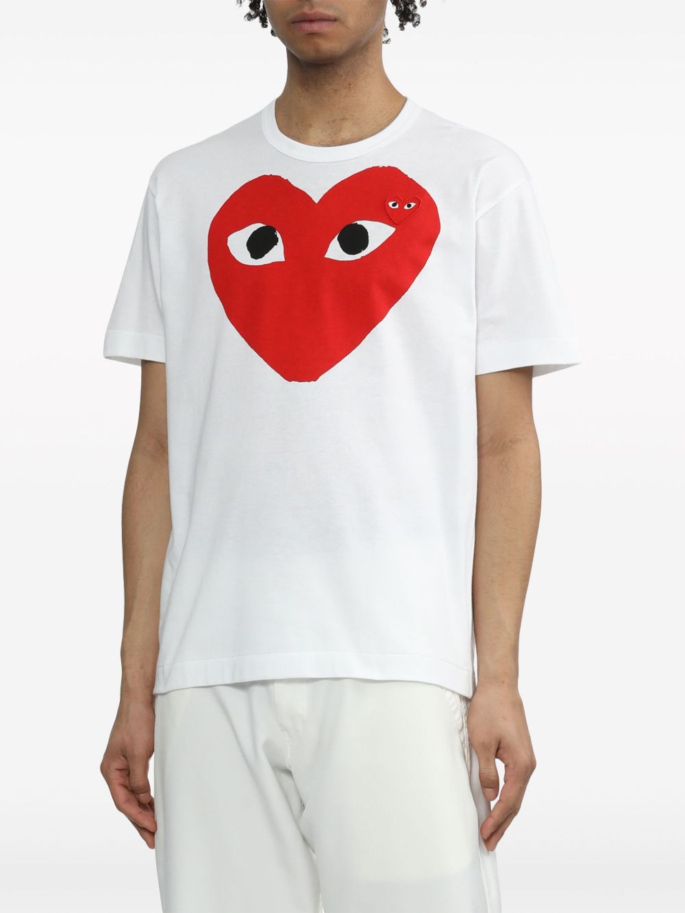 Comme des Garçons Play Heart T-shirt White Red Topwear Comme Des Garcons