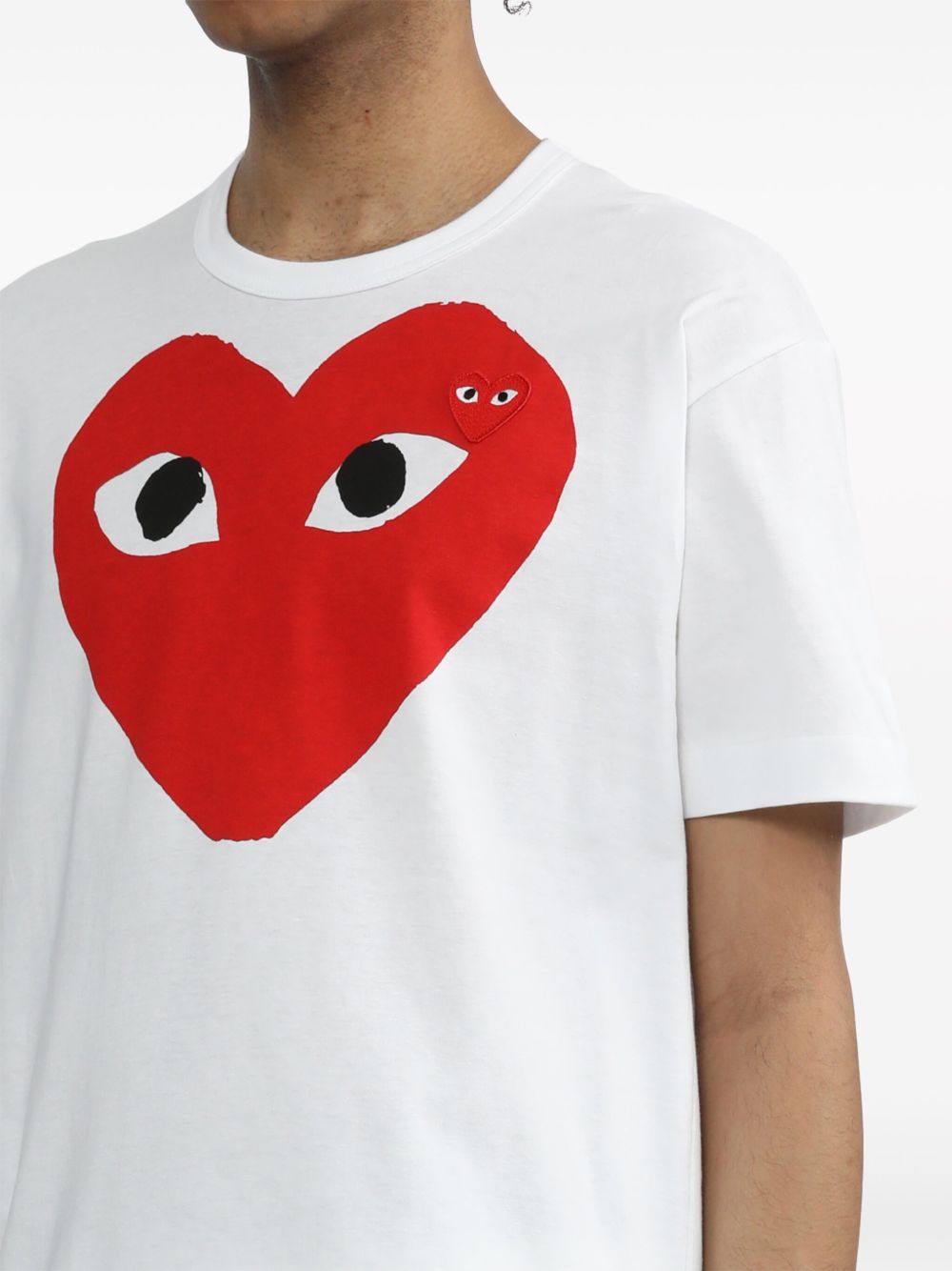 Comme des Garçons Play Heart T-shirt White Red Topwear Comme Des Garcons