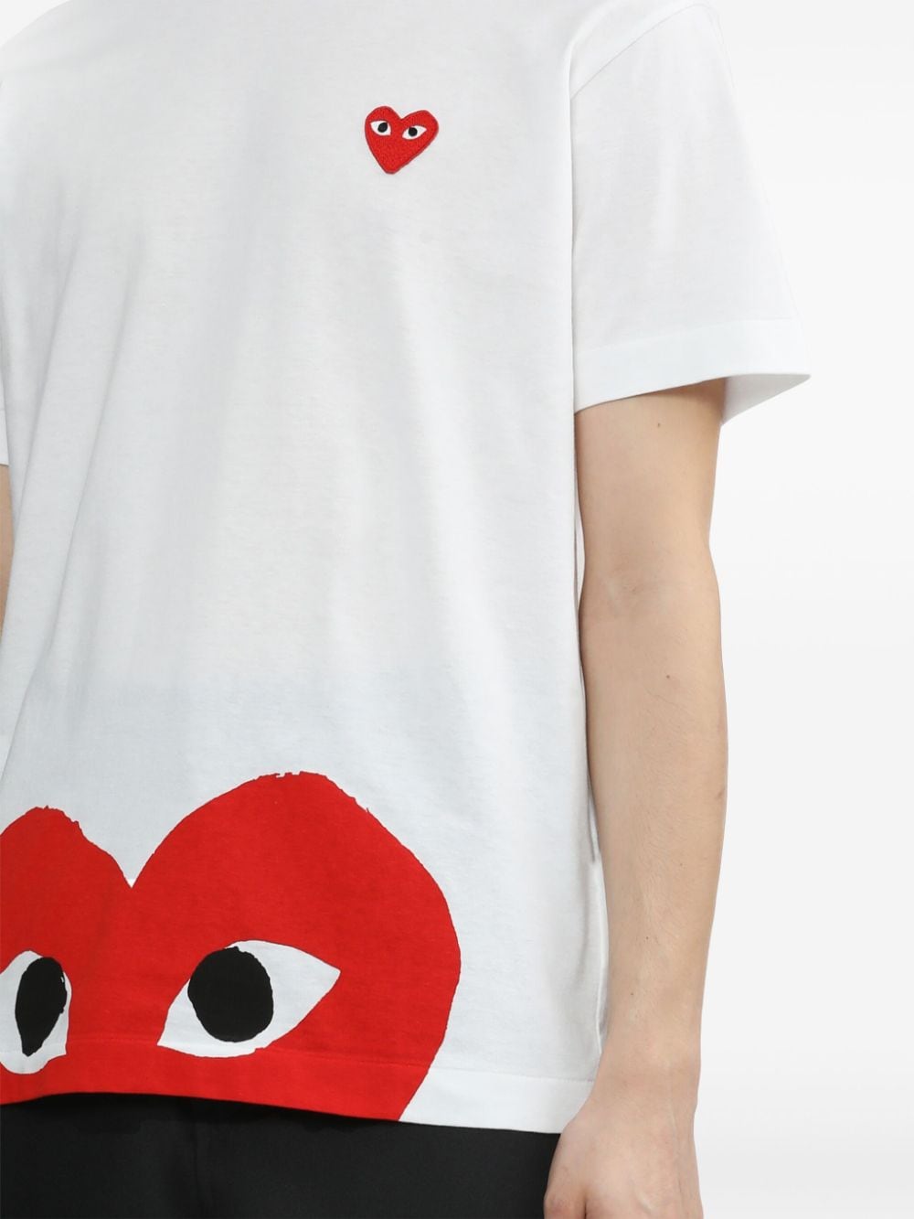 Comme des Garçons PLAY Big Heart T-shirt met Hartlogo Wit Topwear Comme Des Garcons