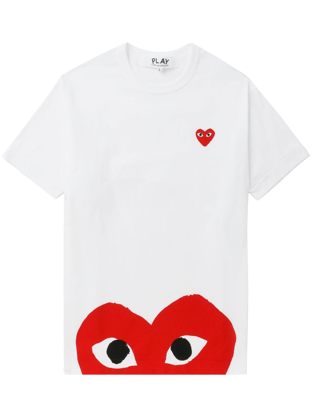 Comme des Garçons PLAY Big Heart T-shirt met Hartlogo Wit Topwear Comme Des Garcons