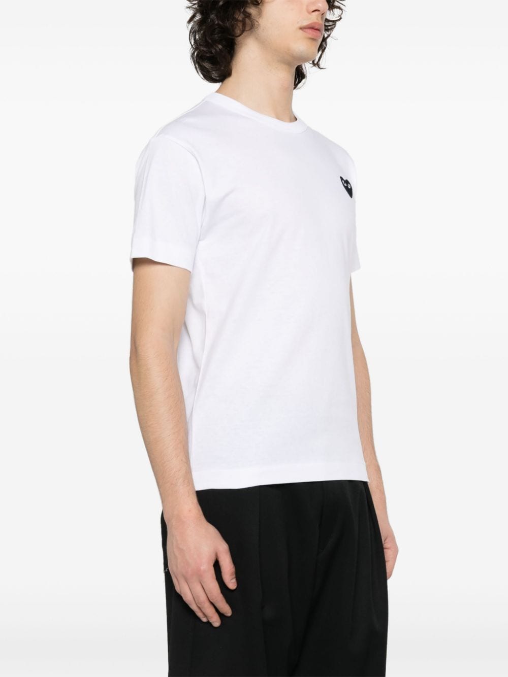 Comme des Garçons PLAY Geborduurd Heart T-shirt Wit-thumbmail-3