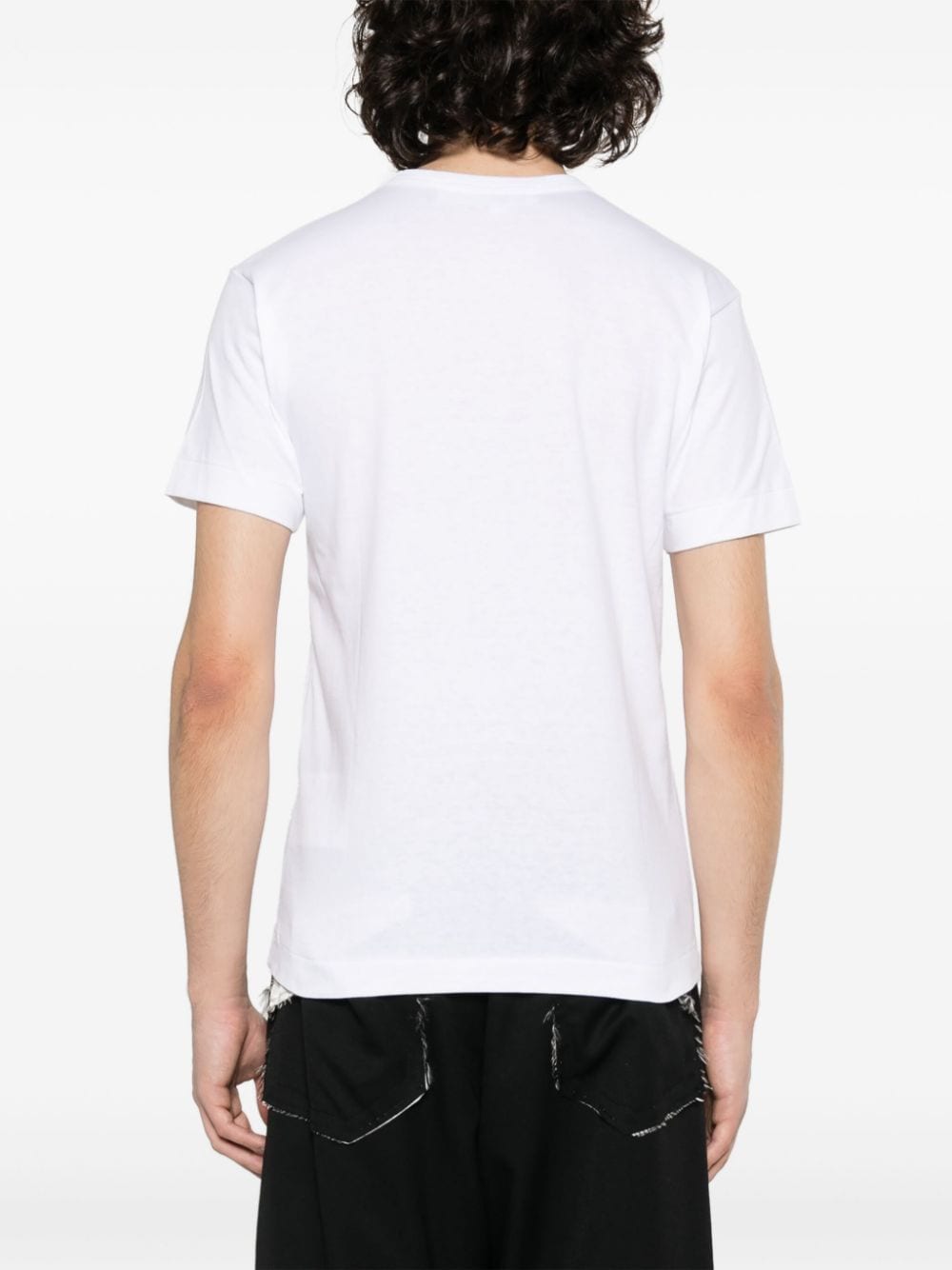 Comme des Garçons PLAY Geborduurd Heart T-shirt Wit-thumbmail-4