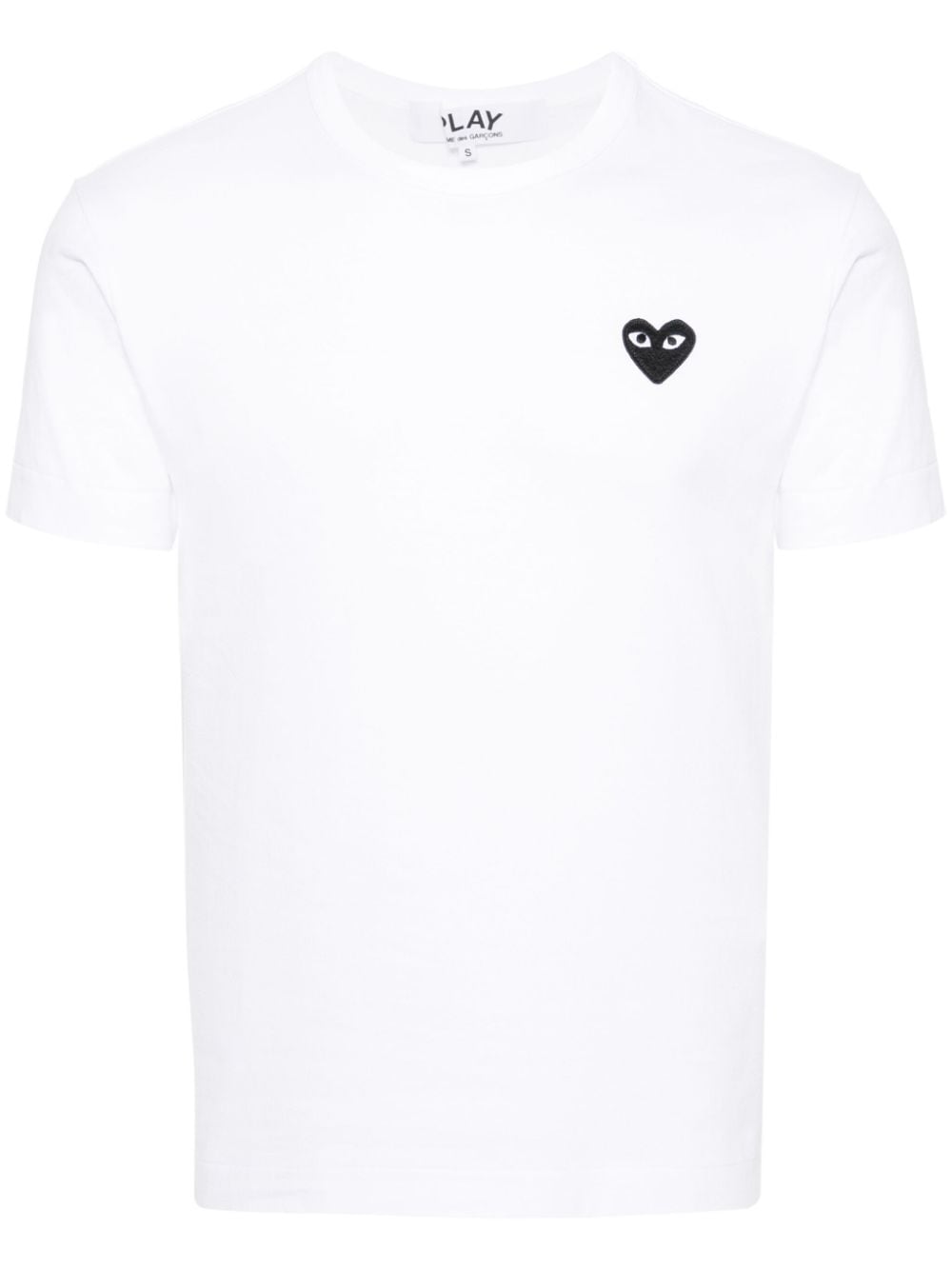 Comme des Garçons PLAY Geborduurd Heart T-shirt Wit Topwear Comme Des Garcons