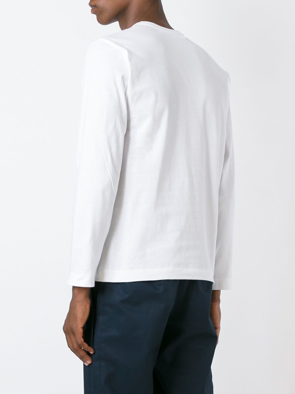 Comme des Garçons PLAY Rood Hartlogo Longsleeve T-shirt Wit Topwear Comme Des Garcons