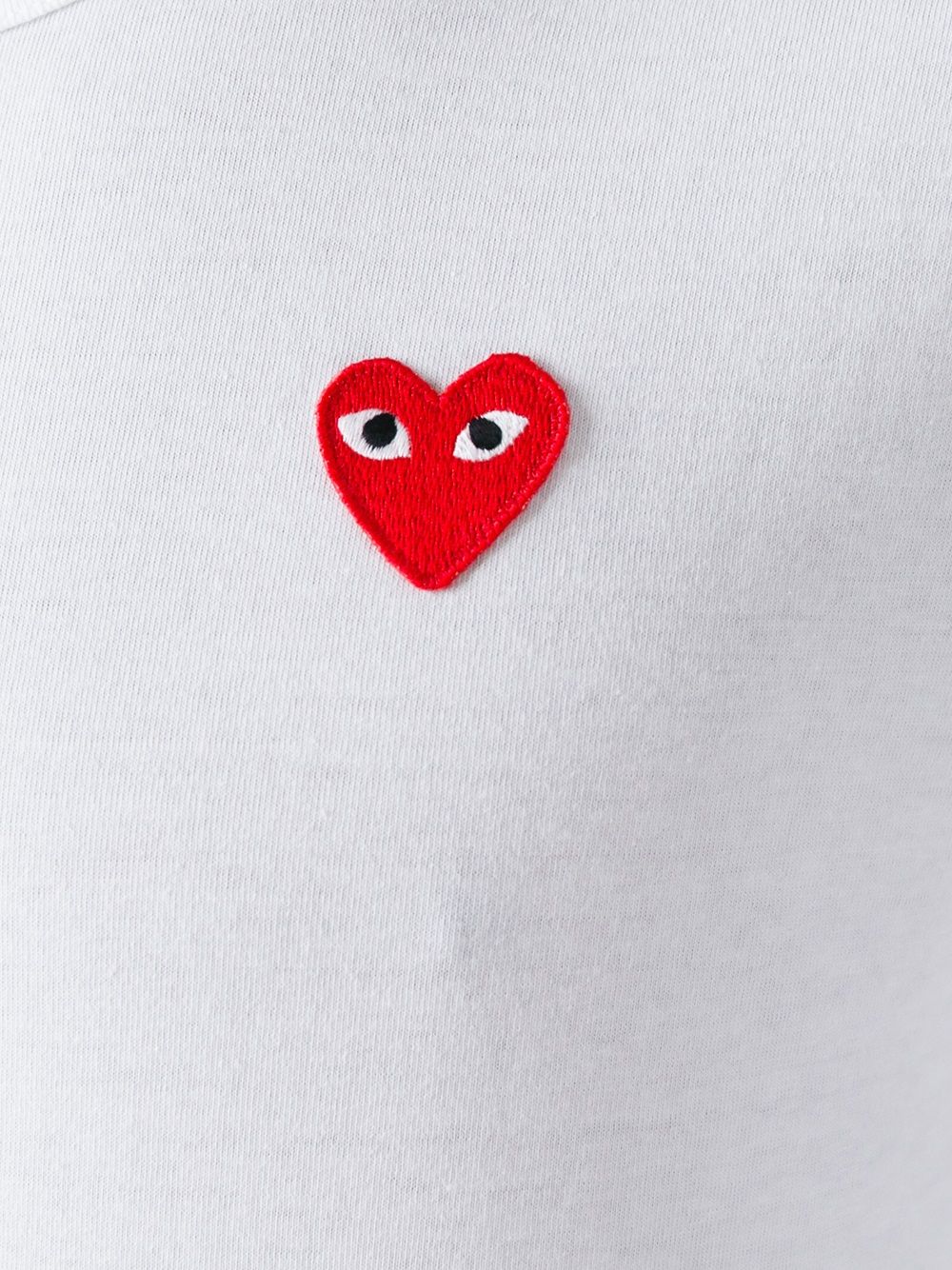 Comme des Garçons PLAY Rood Hartlogo Longsleeve T-shirt Wit Topwear Comme Des Garcons