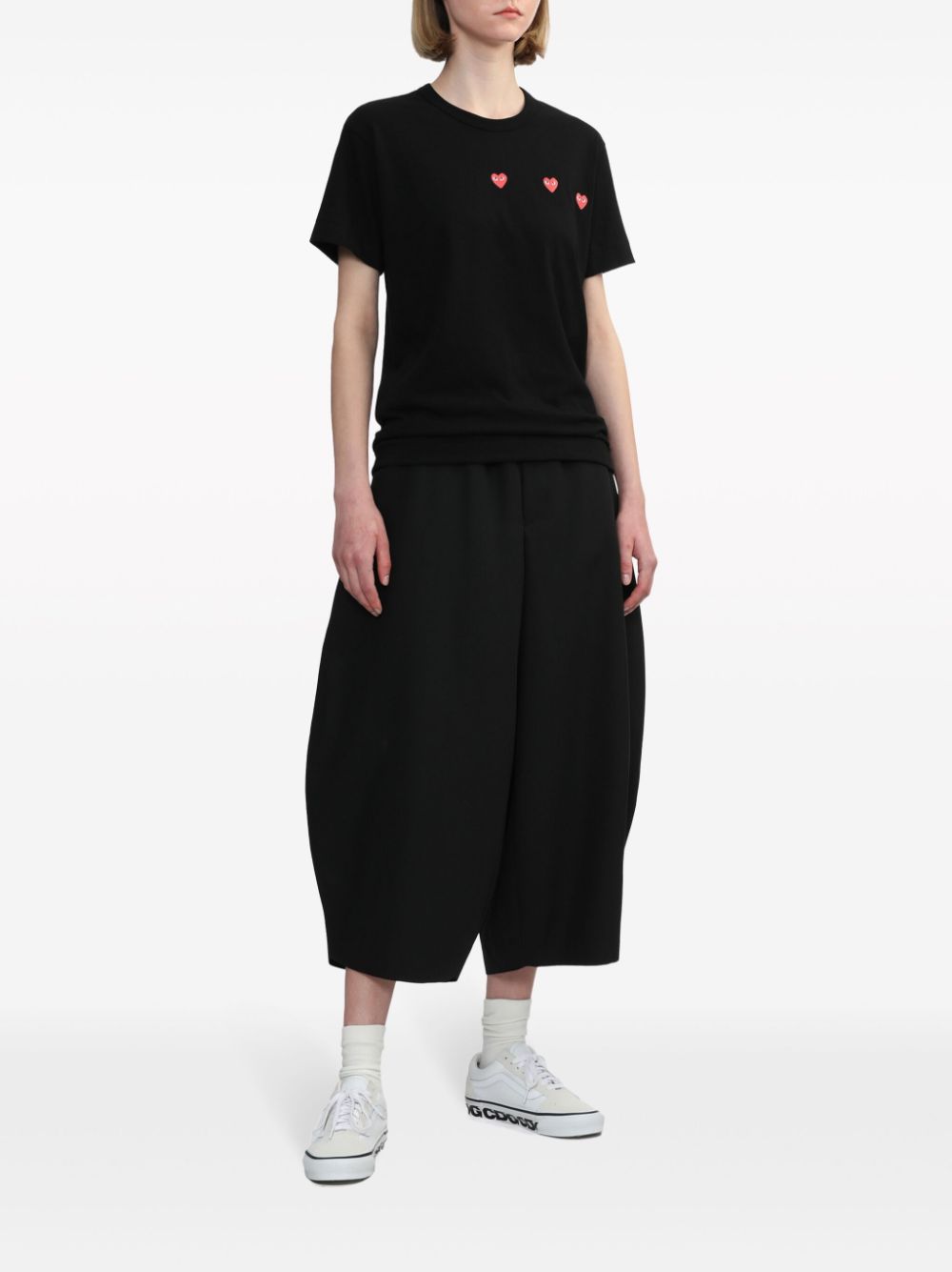 Comme des Garçons PLAY Heart Logo T-Shirt Wit Topwear Comme Des Garcons