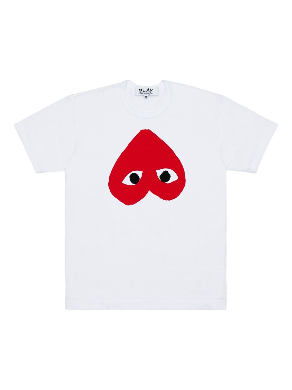Comme des Garçons PLAY Katoenen Heart T-shirt met Rood Hart-Logo Wit