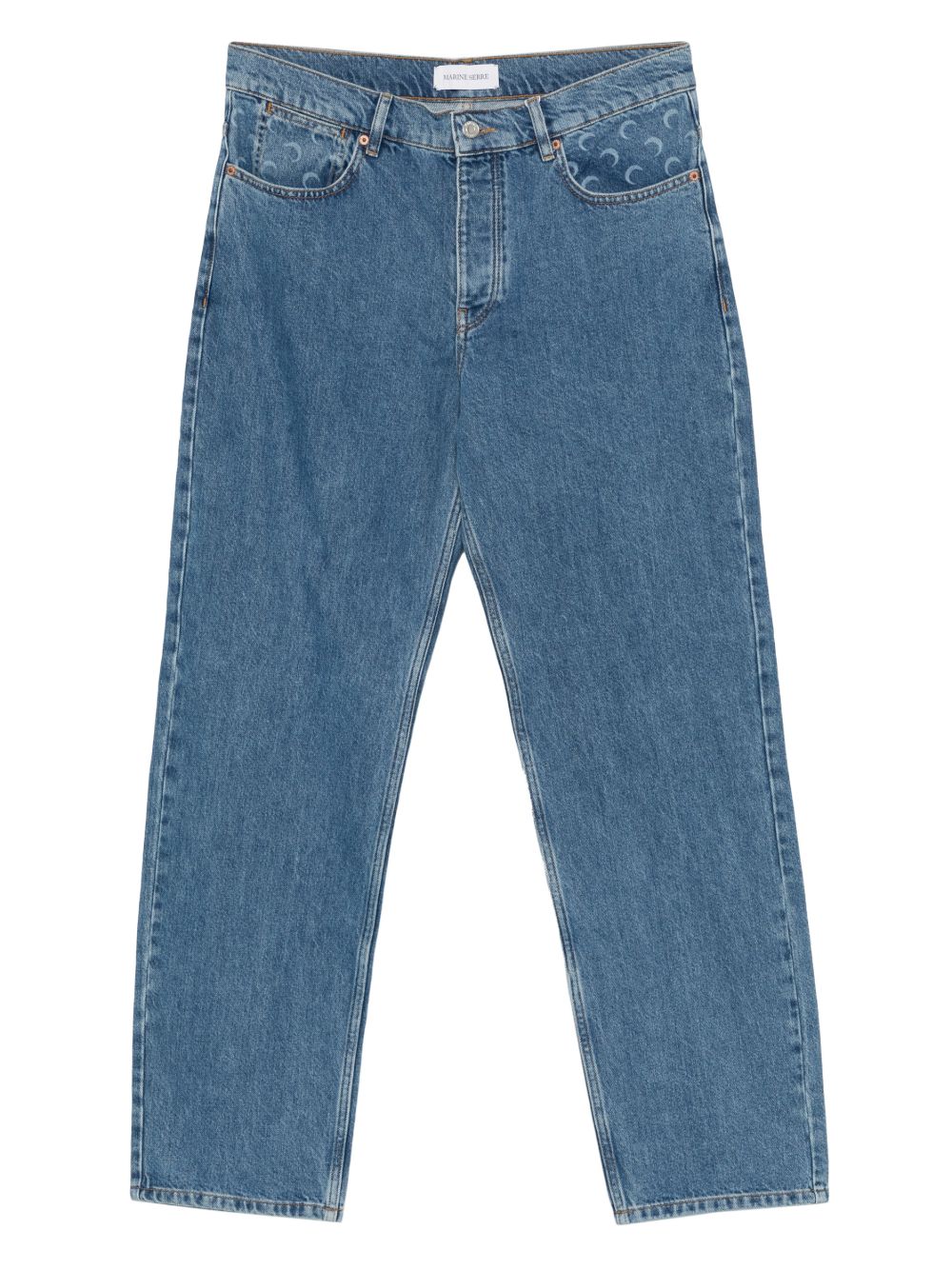 Marine Serre Moon Laser Denim Jeans Lichtblauw – vooraanzicht