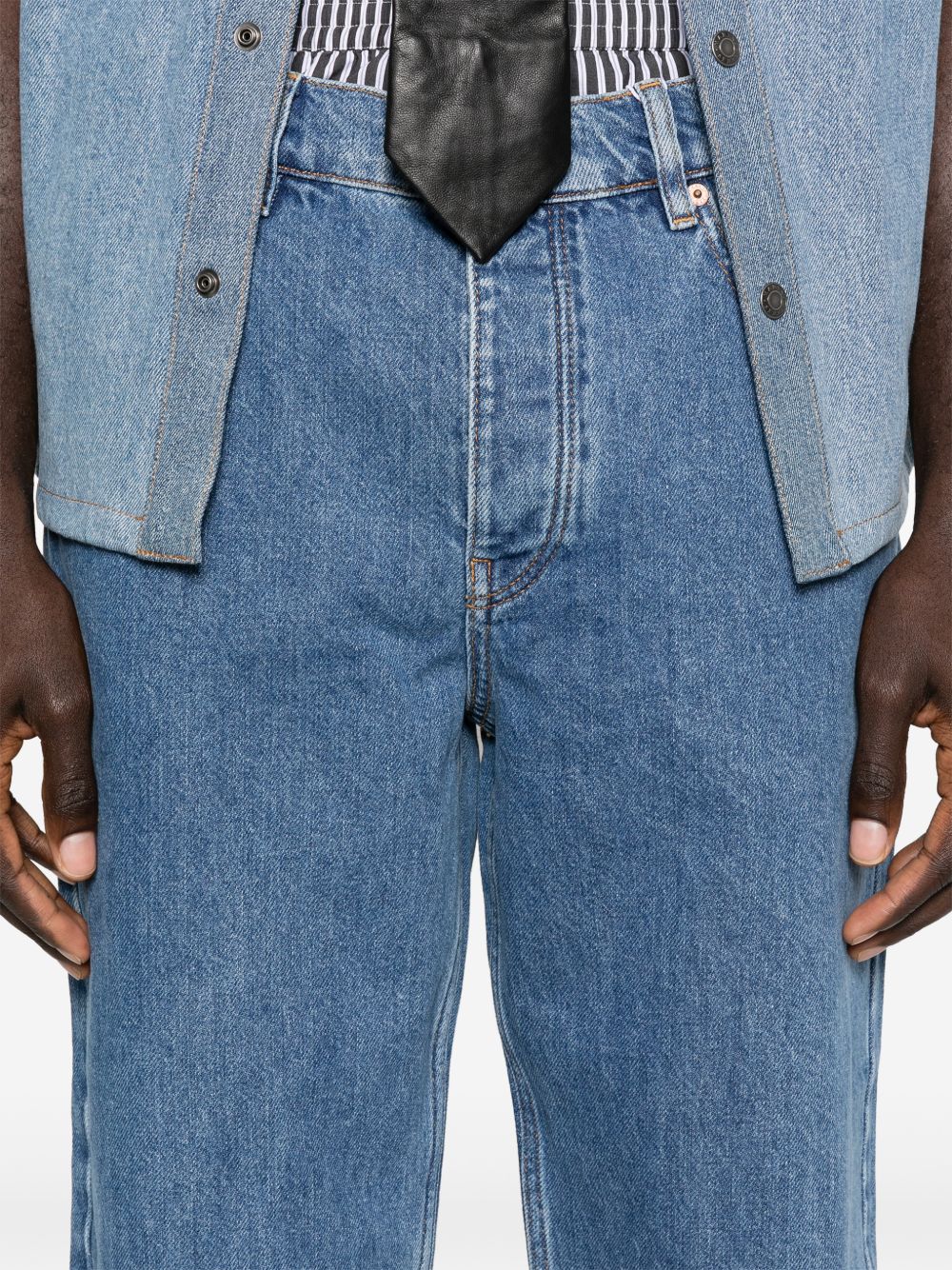 Marine Serre Moon Laser Denim Jeans Lichtblauw-thumbmail-5