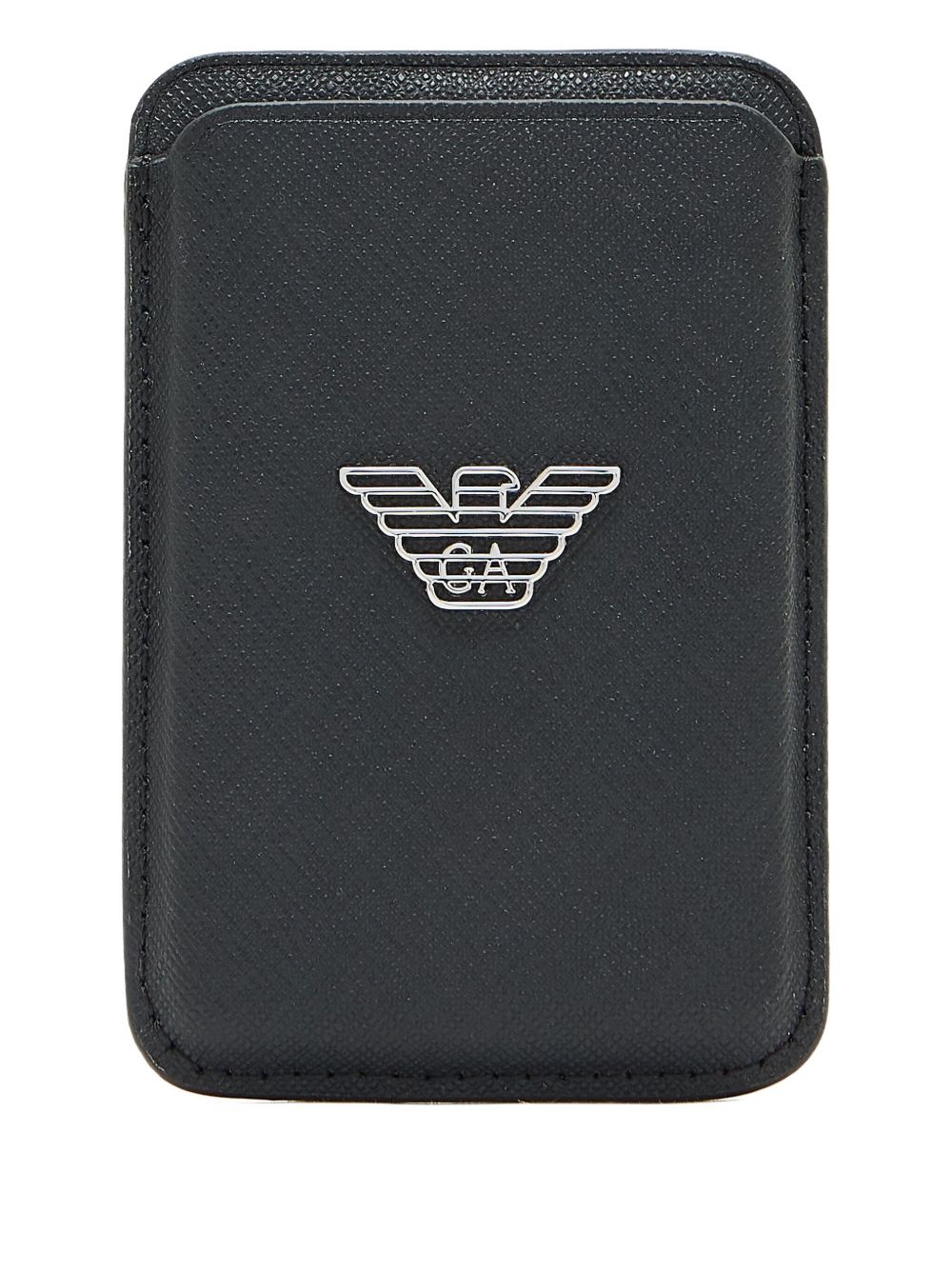 Emporio Armani ASV Gerecycled Saffiano Pashouder met Magneet Zwart Small Leather Goods Emporio Armani