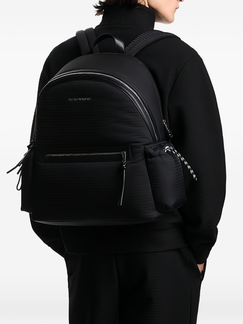 Emporio Armani Nylon Rugzak met Monogram Lettering Zwart Backpacks EMPORIO ARMANI EXCLUSIVE