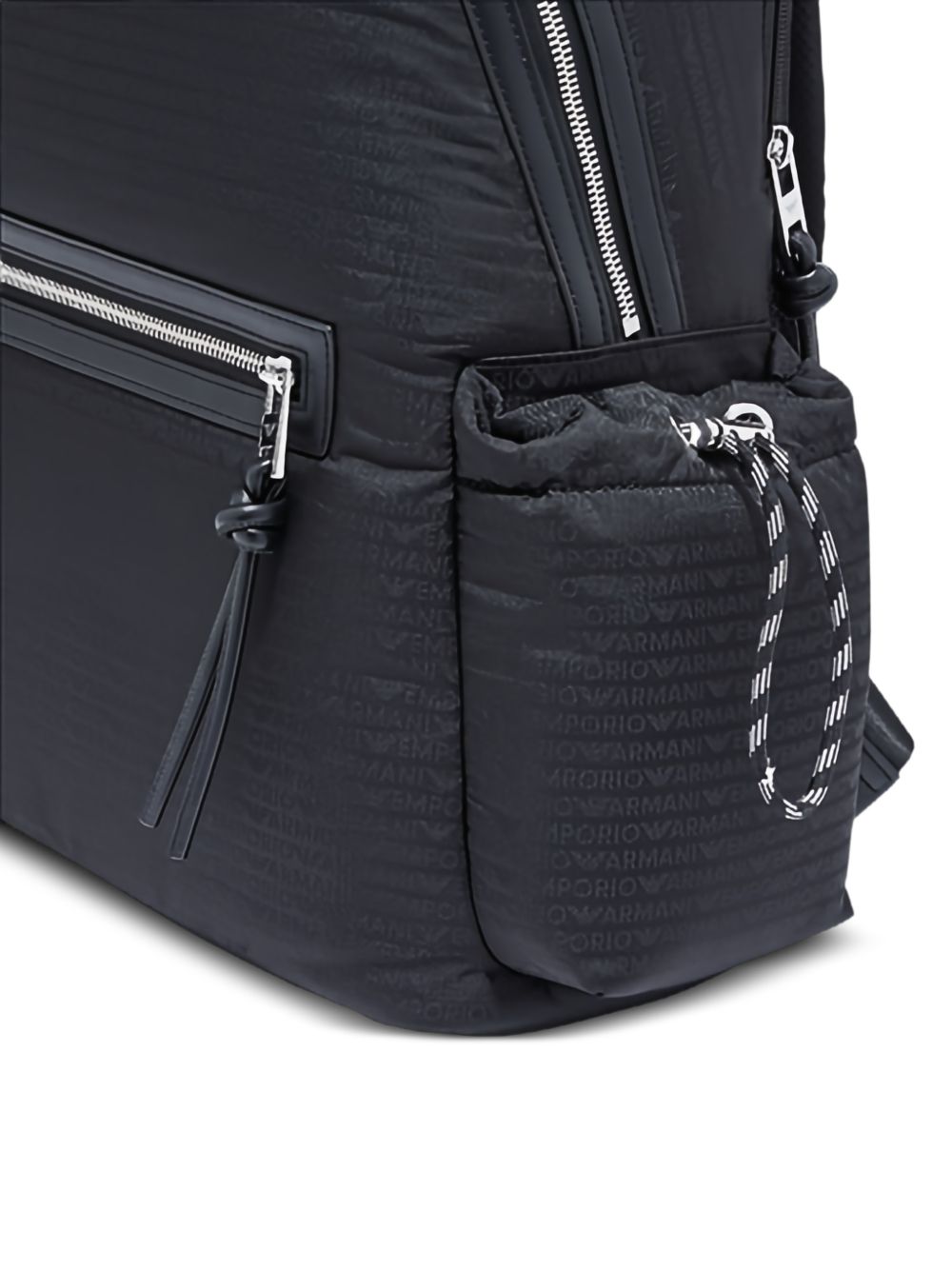 Emporio Armani Nylon Rugzak met Monogram Lettering Zwart Backpacks EMPORIO ARMANI EXCLUSIVE