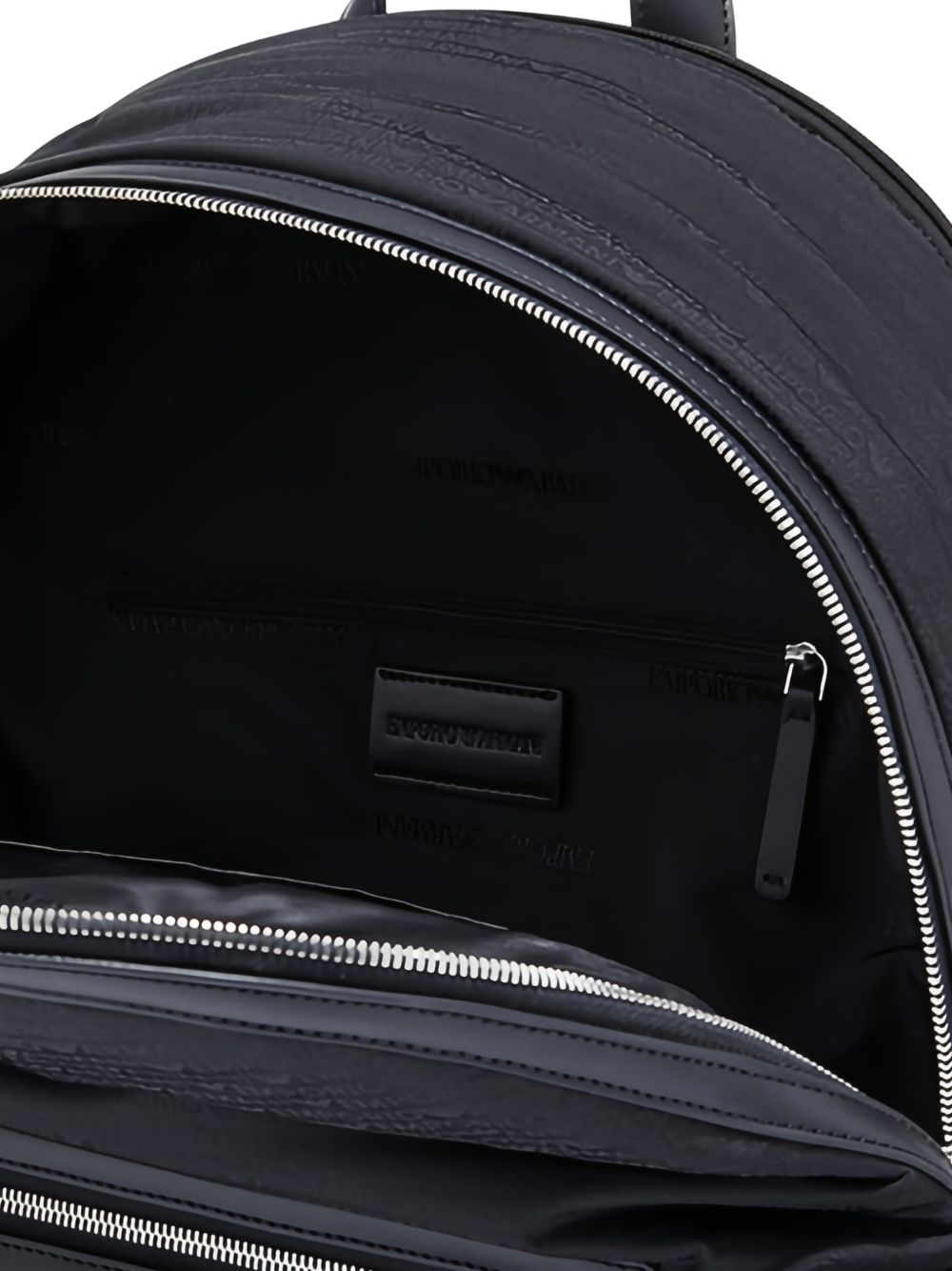Emporio Armani Nylon Rugzak met Monogram Lettering Zwart Backpacks EMPORIO ARMANI EXCLUSIVE