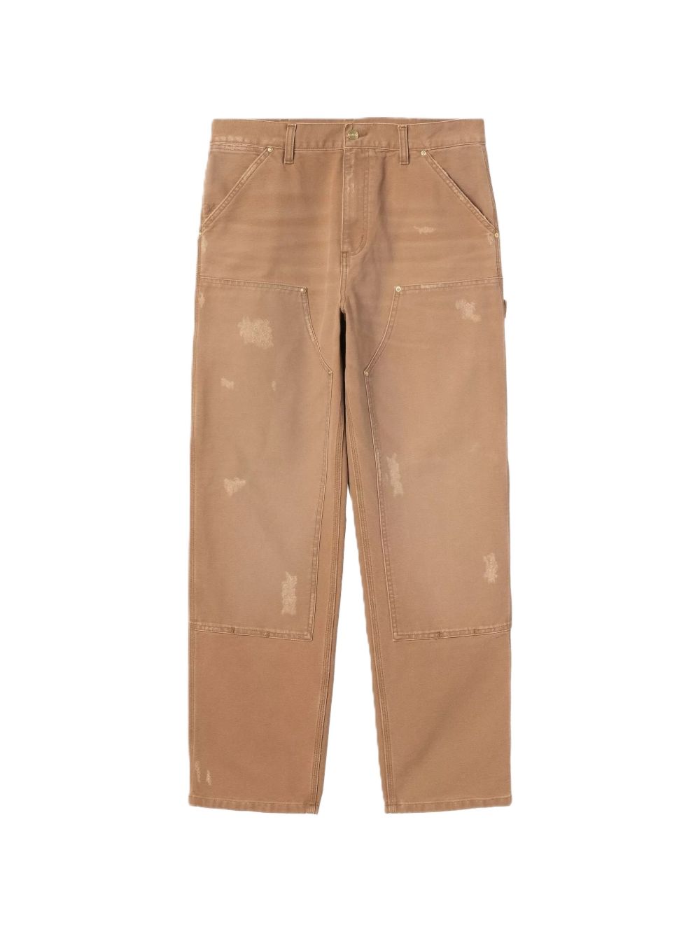 Carhartt WIP Double Knee Pant Dearborn Canvas Hamilton Brown Grind Washed Trousers Carhartt Wip Pre