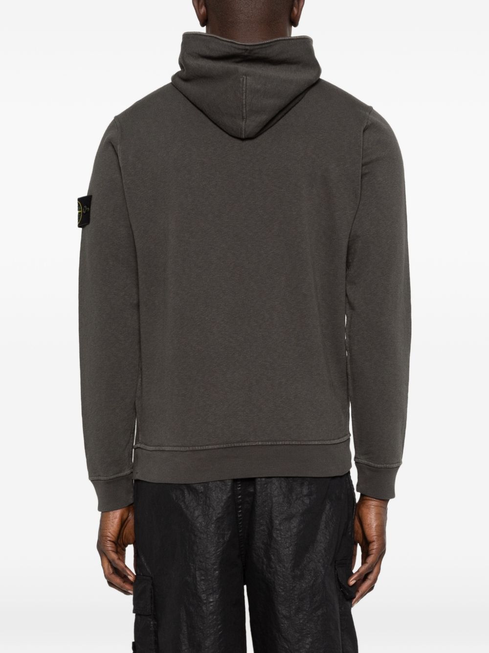 Stone Island Compass Malfilé Fleece Old Effect Hoodie Grijs-thumbmail-5