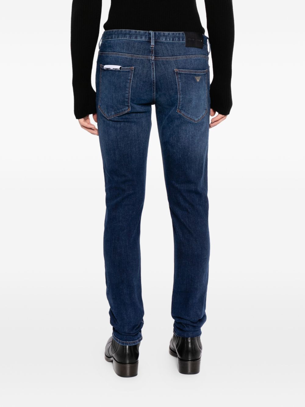Emporio Armani 100% Katoen Regular Fit Denim Jeans Marineblauw Jeans Emporio Armani