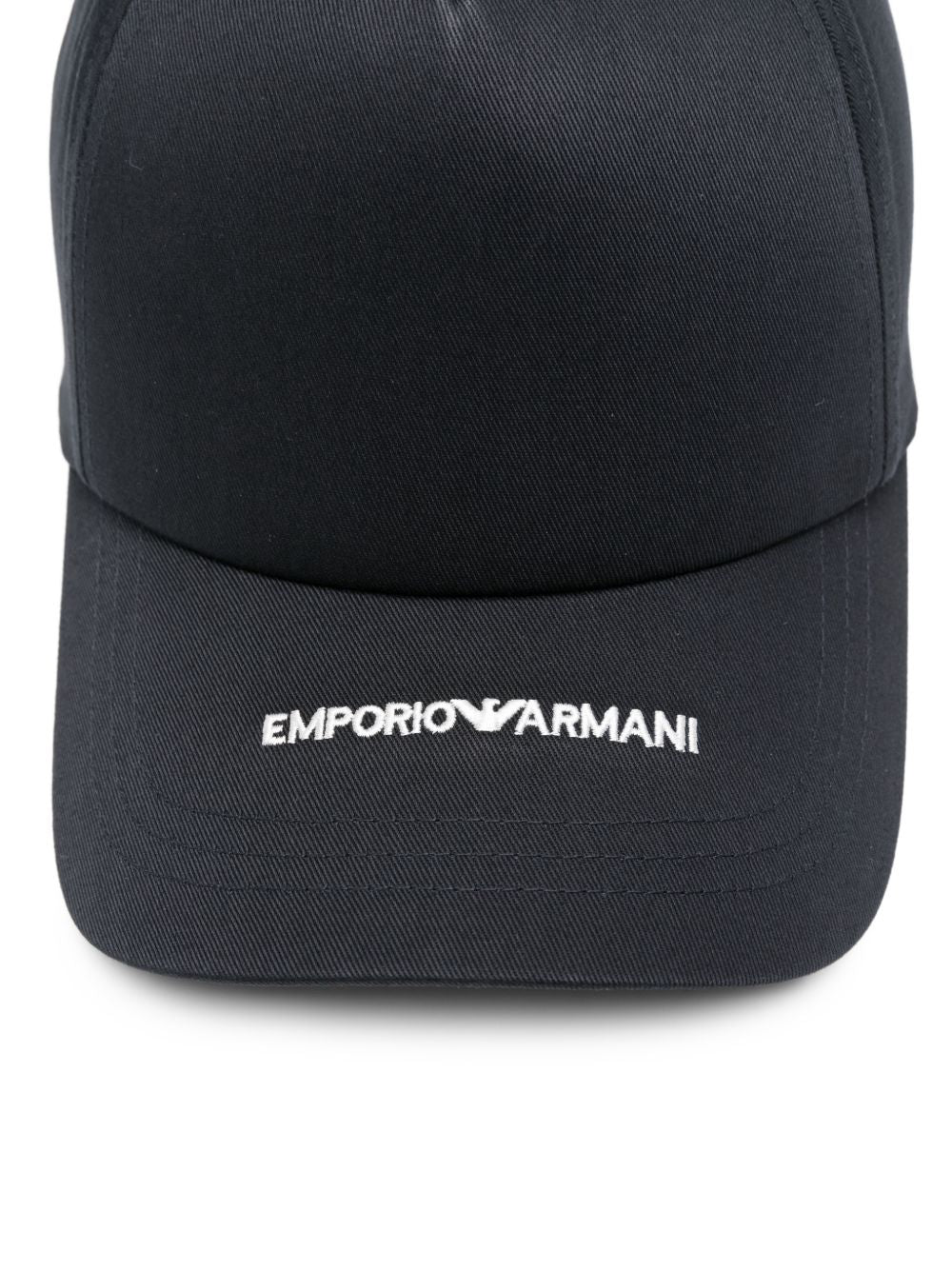Emporio Armani Canvas Baseball Cap met Geborduurd Logo Zwart Scarves Hats & Gloves Emporio Armani