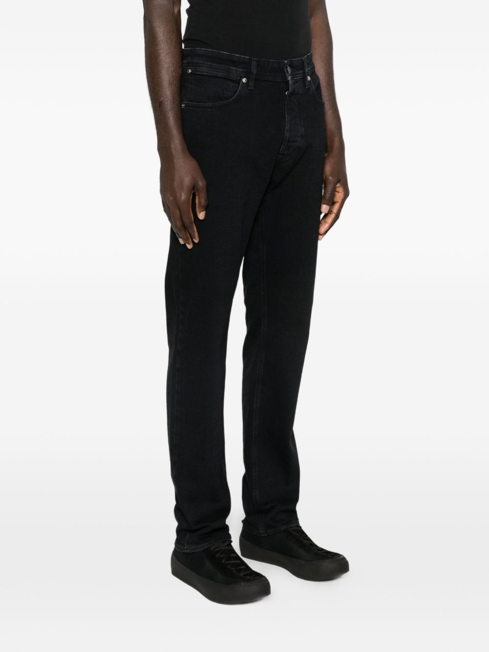 Stone Island Denim Research Slim Fit Jeans Rinsed Zwart Jeans Stone Island