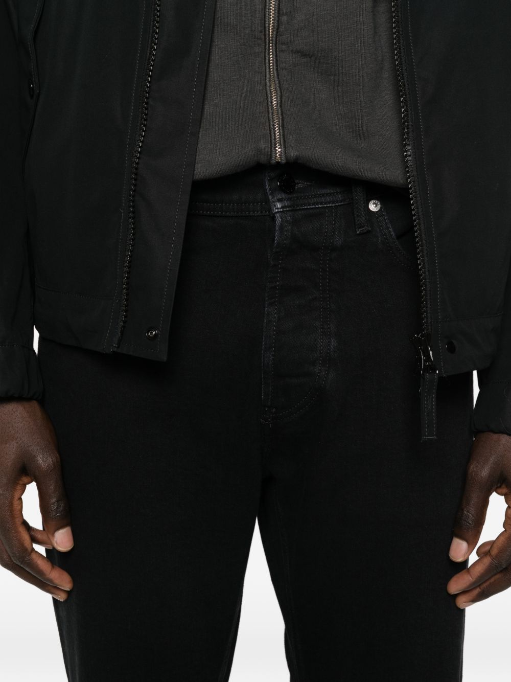 Stone Island Denim Research Slim Fit Jeans Rinsed Zwart Jeans Stone Island
