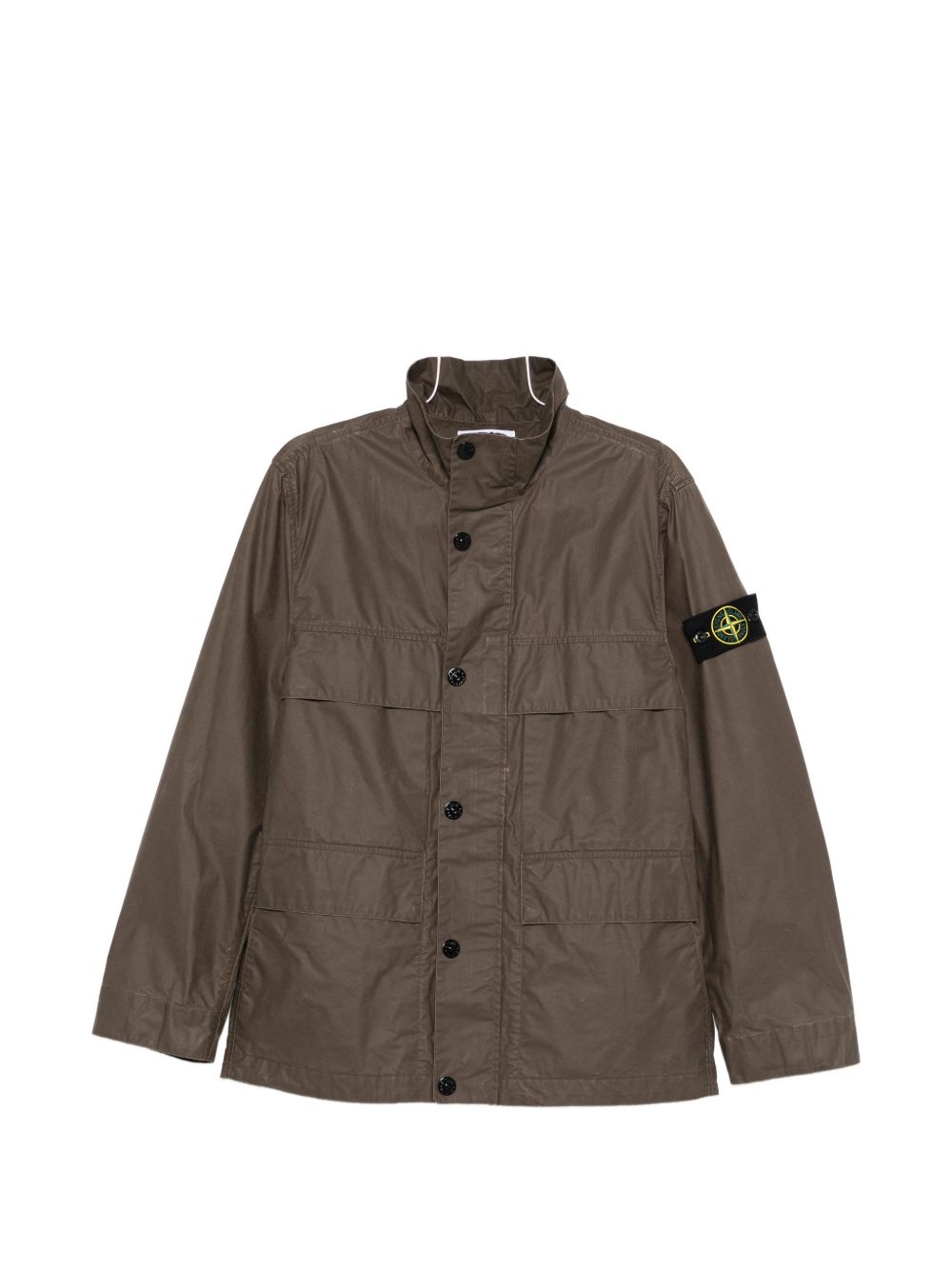 Stone Island 4100024 Waxed Pigment Field Jacket Umber Jassen Stone Island