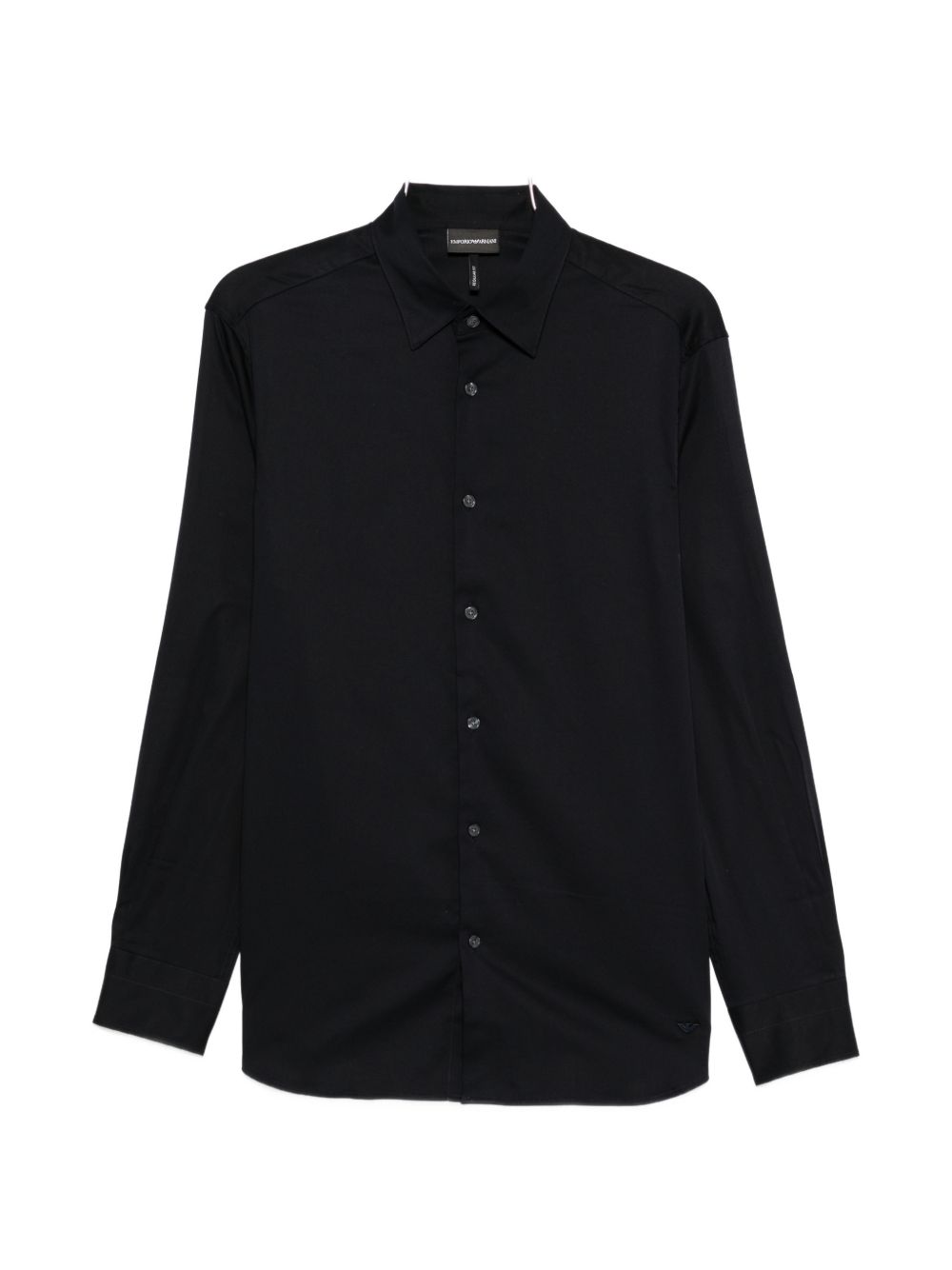 Emporio Armani Pima Stretch overhemd donkerblauw voorzijde
