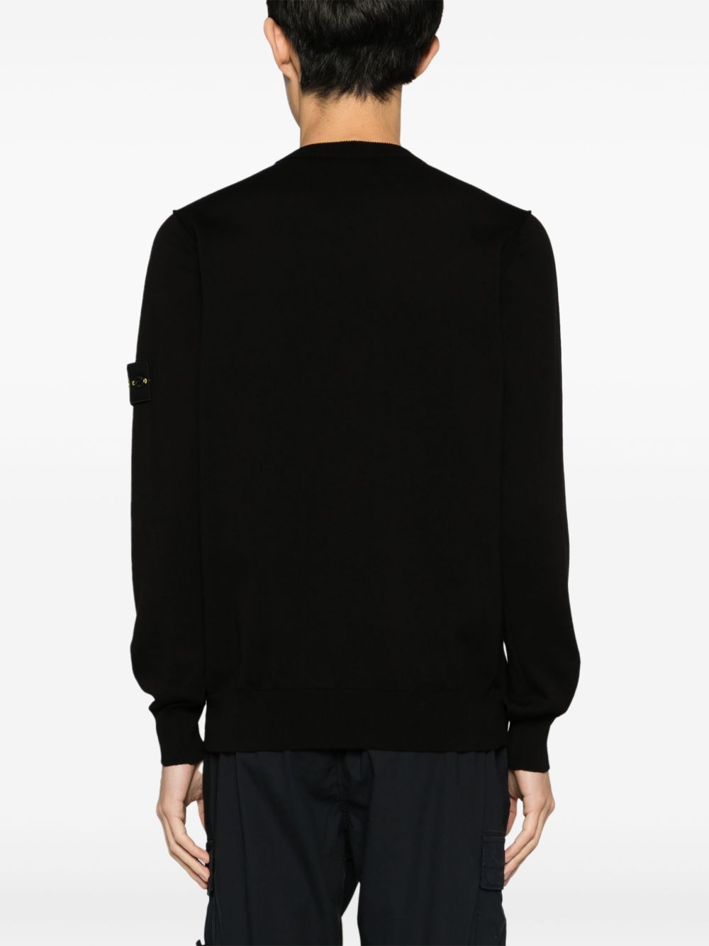Stone Island Logo Patch Sweater Black Topwear Stone Island