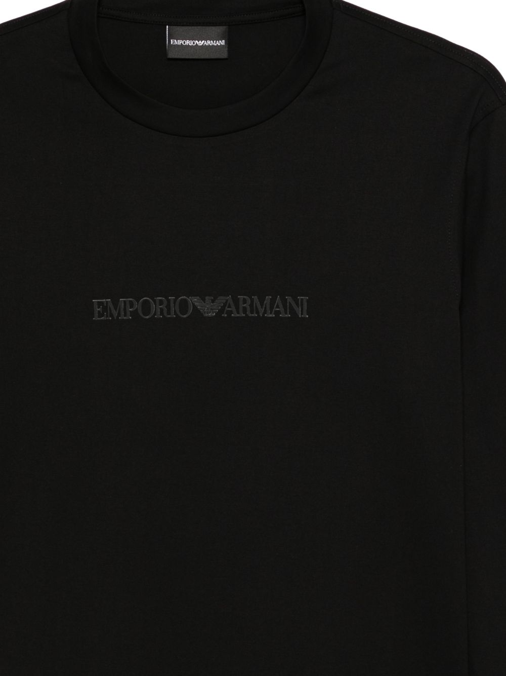 Emporio Armani Eagle Logo T-shirt Lange Mouw Zwart Topwear Emporio Armani