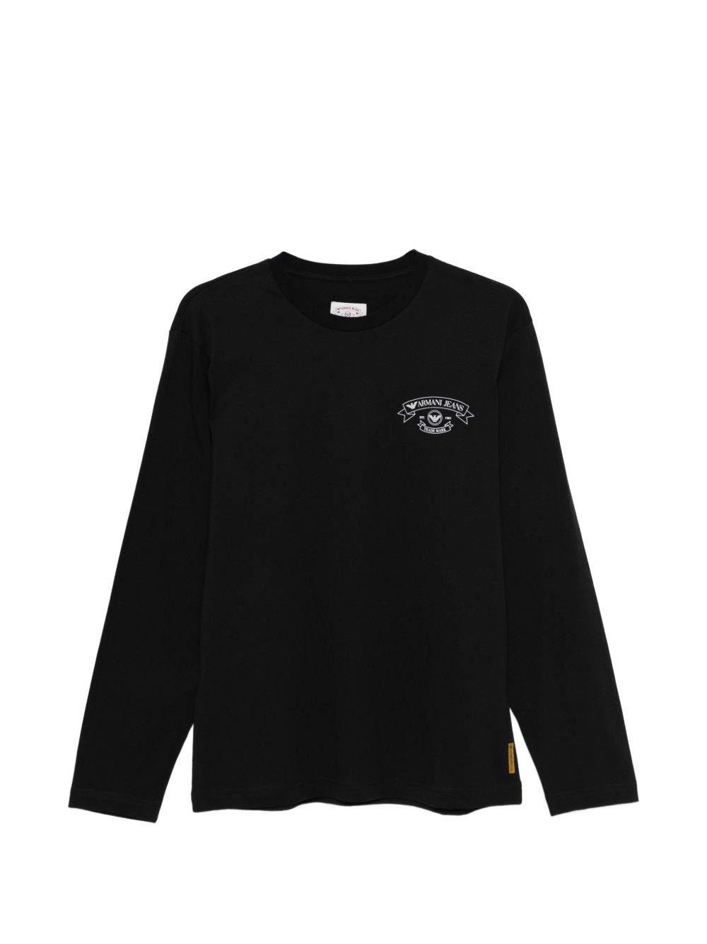 Emporio Armani Eagle Logo Geribbelde Katoenen T-shirt Zwart