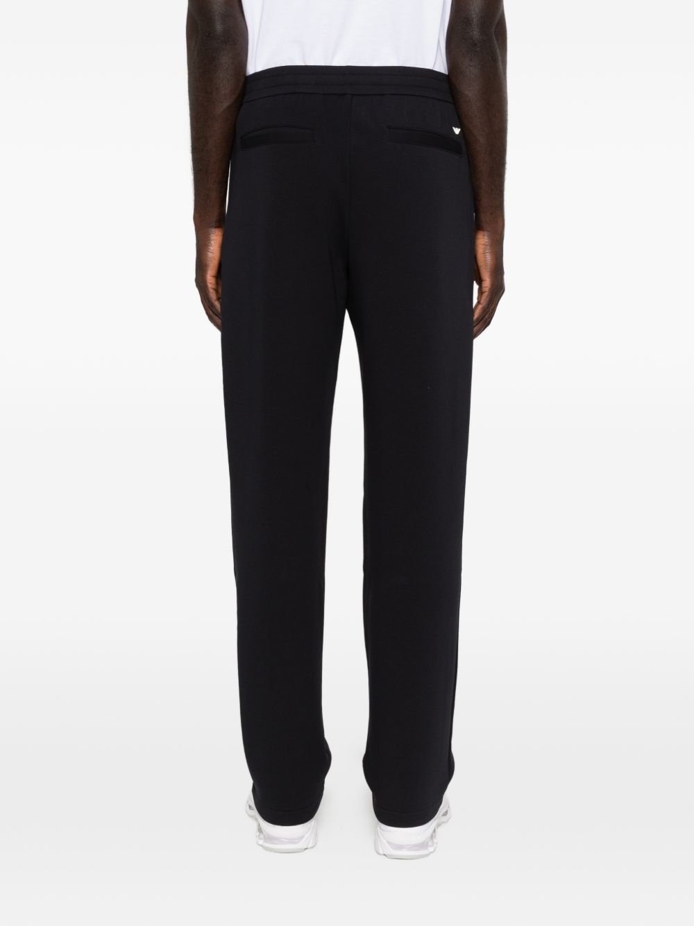 Emporio Armani Essential Sweatpants met Gestikte Naden Zwart Trousers Emporio Armani