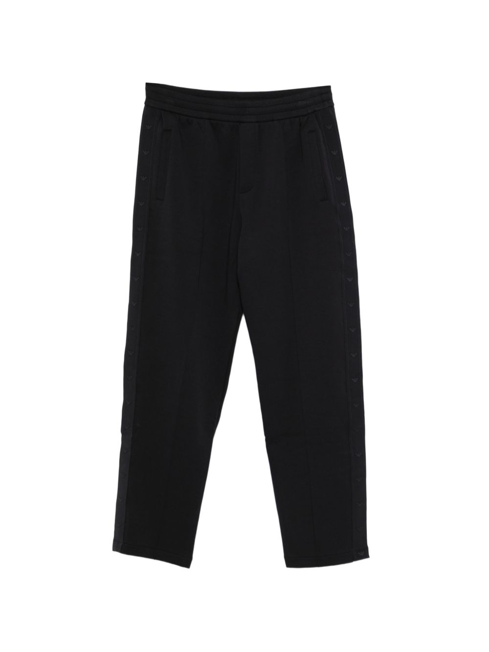 Emporio Armani Side Trim Broek met Elastische Taille Zwart Trousers Emporio Armani