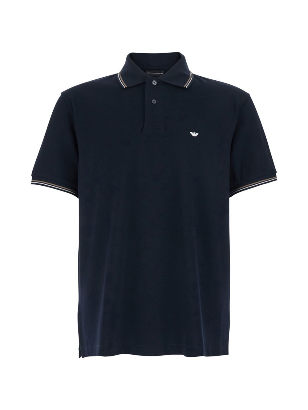 Emporio Armani Piqué Polo met Contrastbies Marineblauw-thumbmail-1