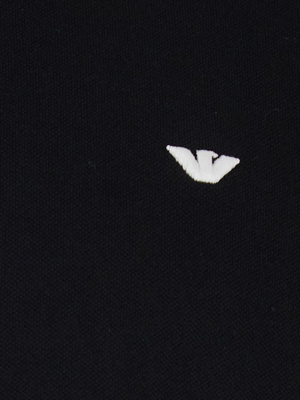 Emporio Armani Eagle Logo Stretch Poloshirt Zwart-thumbmail-2