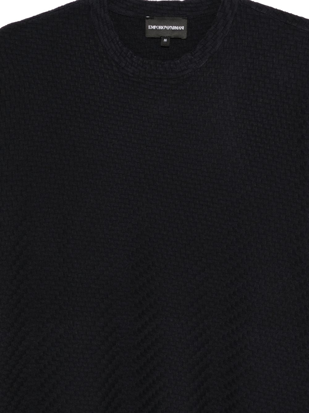 Emporio Armani T-shirt detail van structuurbreisel en hals