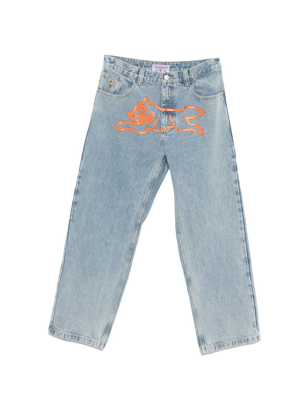 Icecream Running Dog Relaxed Denim Jeans Verwassen Lichtblauw Jeans Icecream