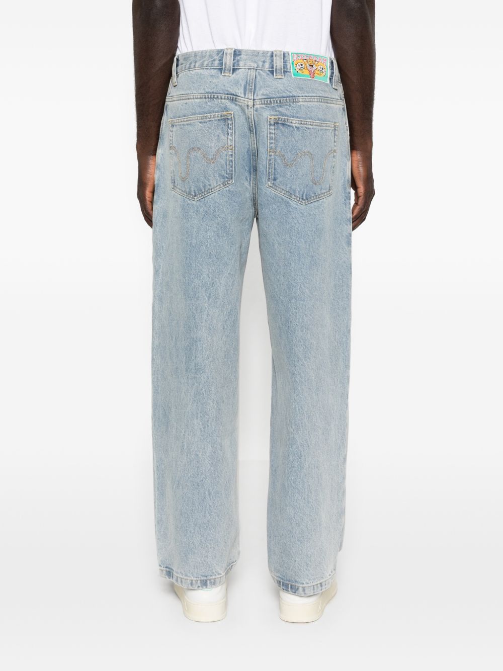 Icecream Running Dog Relaxed Denim Jeans Verwassen Lichtblauw Jeans Icecream