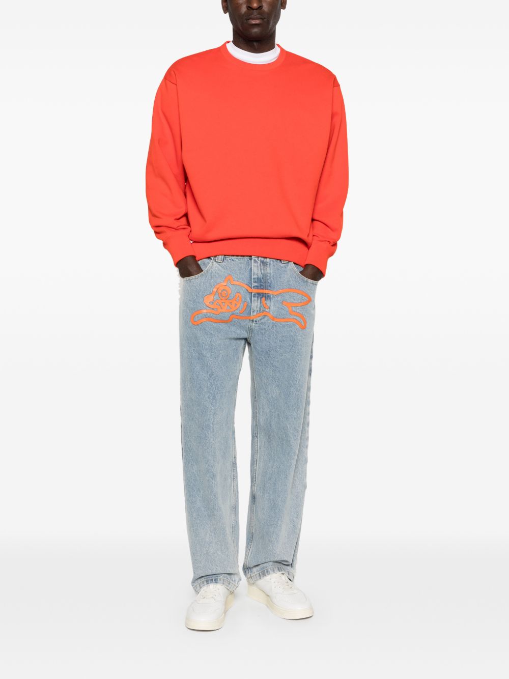 Icecream Running Dog Relaxed Denim Jeans Verwassen Lichtblauw Jeans Icecream