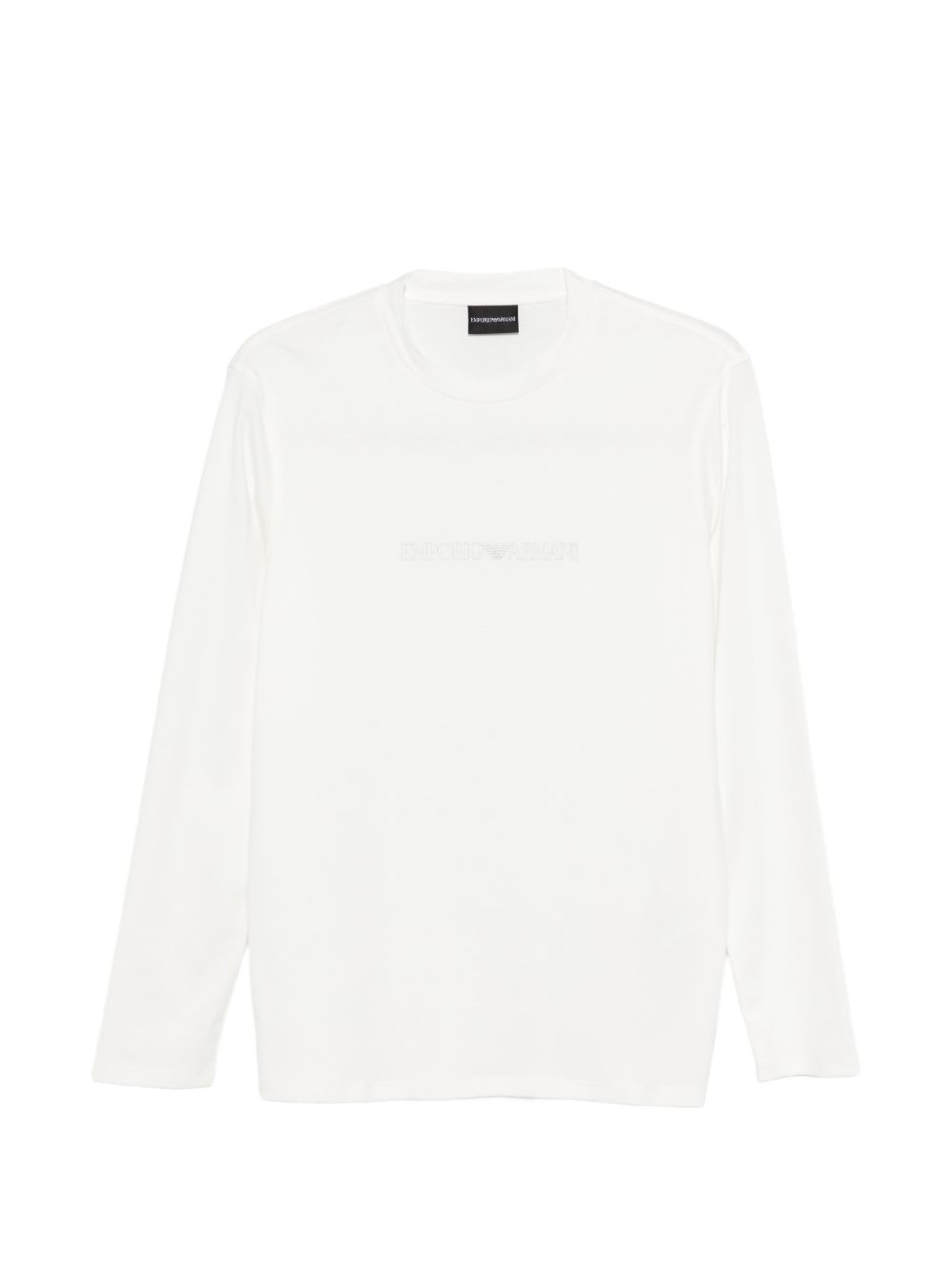 Emporio Armani Pima Katoenen Slim-Fit Longsleeve in het Wit Topwear Emporio Armani