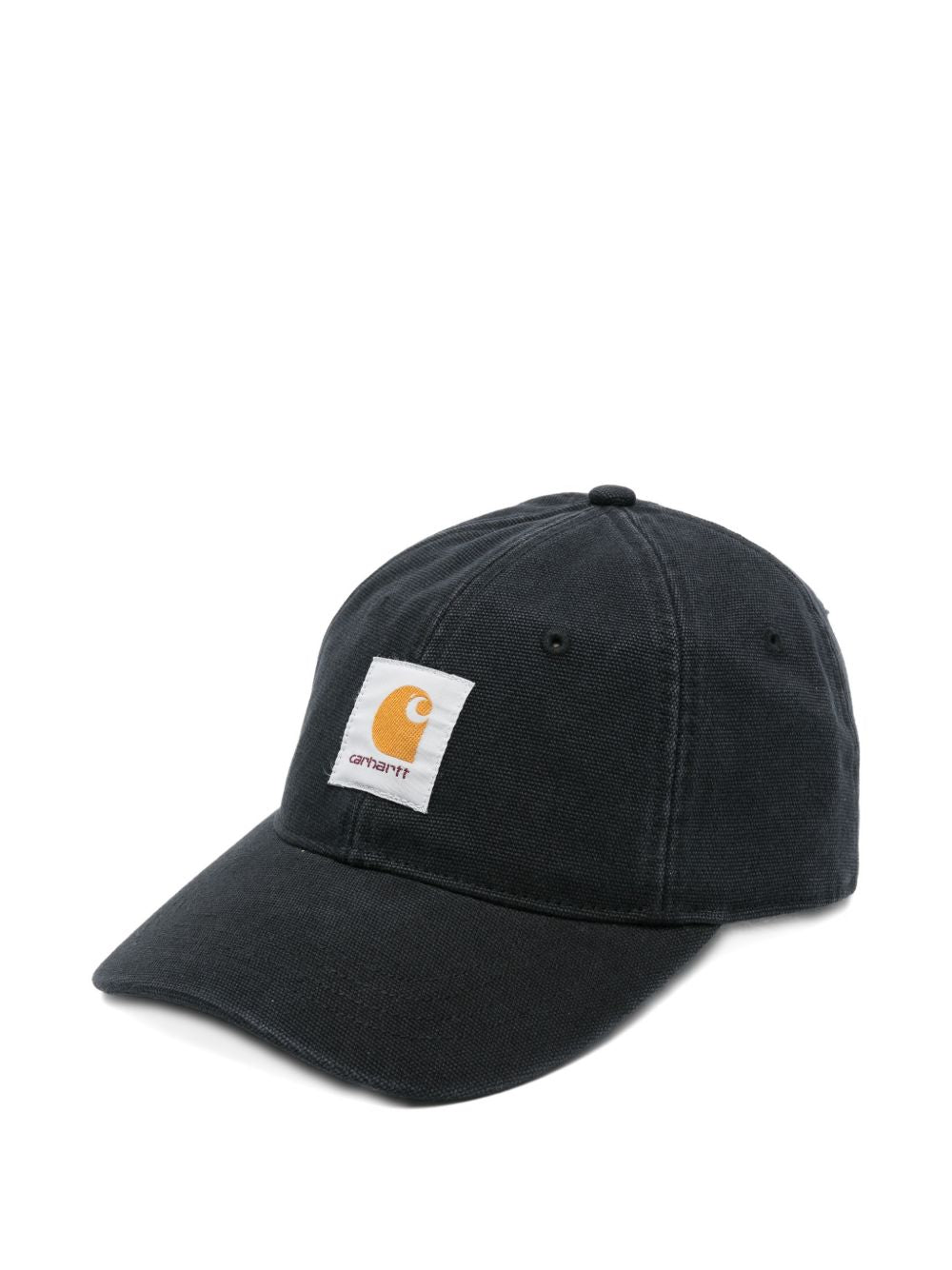 Carhartt WIP Selby Six-Panel Canvas Cap Stone Washed Zwart Scarves Hats & Gloves Carhartt Wip Main