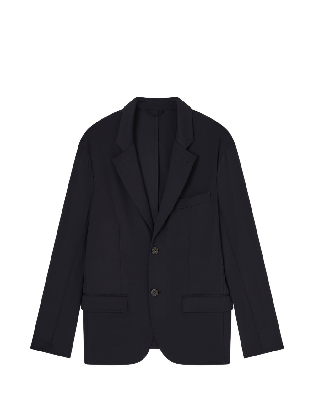 Emporio Armani Single-Breasted Stretch Nylon Blazer Donkerblauw Jackets Emporio Armani