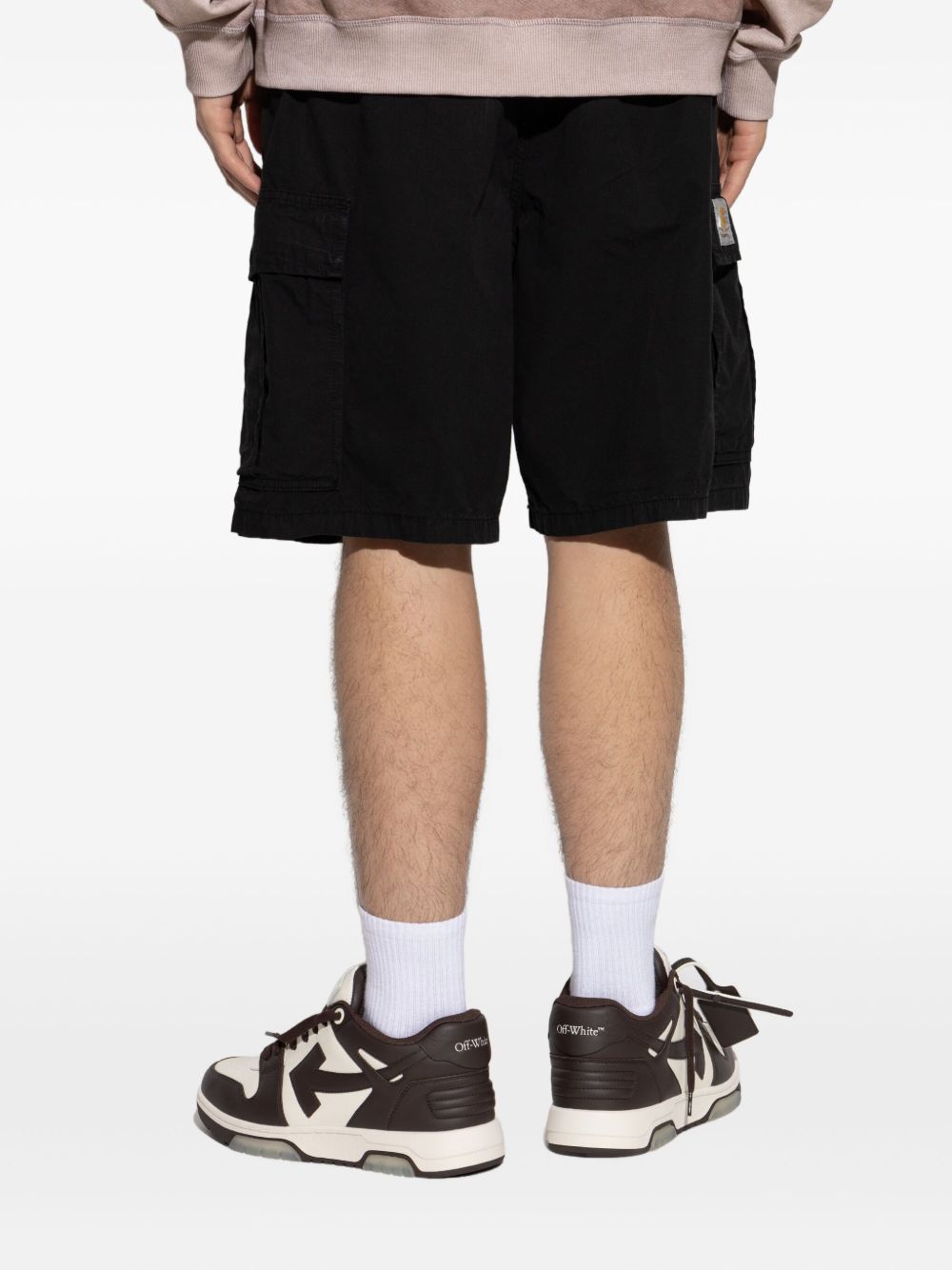 Carhartt WIP Cole Cargo Short Katoenen Garment Dyed Zwart Short trousers Carhartt Wip Main