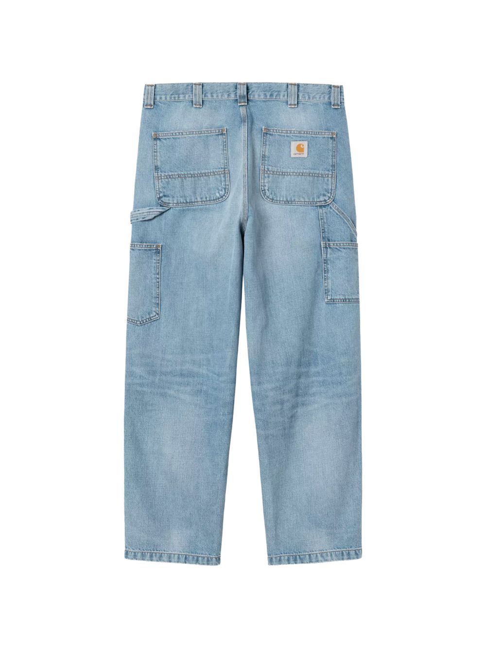 Carhartt WIP OG Double Knee Pant Blauw - achterzijde met Square Label
