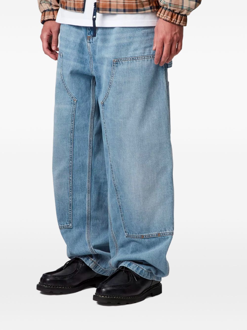 Carhartt WIP OG Double Knee Pant Blauw - detail van de brede loose straight fit