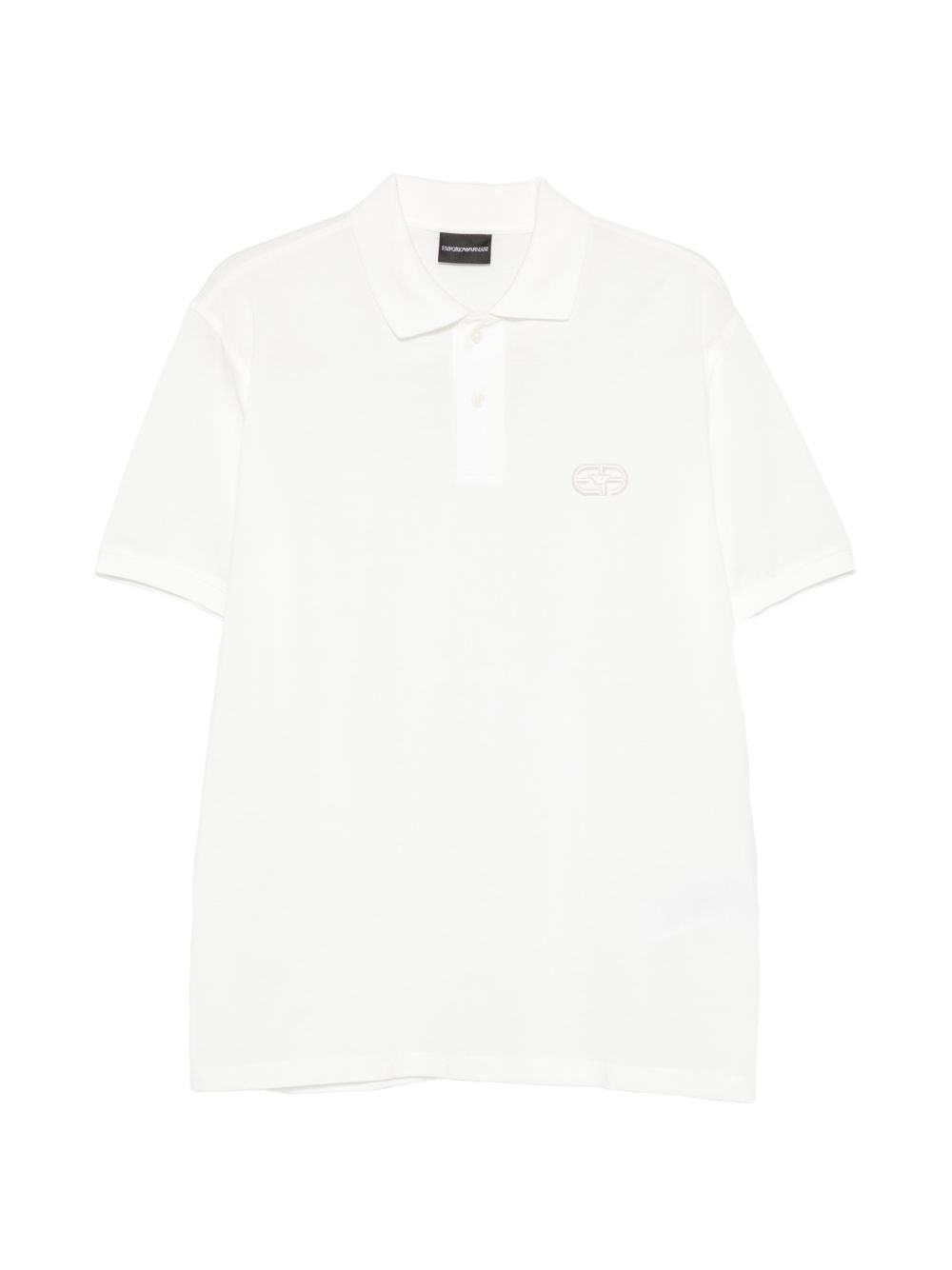 Emporio Armani Katoenen Jersey Polo met Geborduurd EA-Logo Wit-thumbmail-1