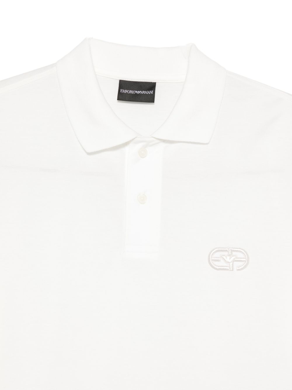 Emporio Armani Katoenen Jersey Polo met Geborduurd EA-Logo Wit-thumbmail-3