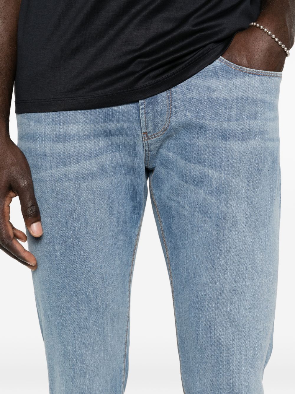 Emporio Armani Slim Fit Blue Denim Jeans-4