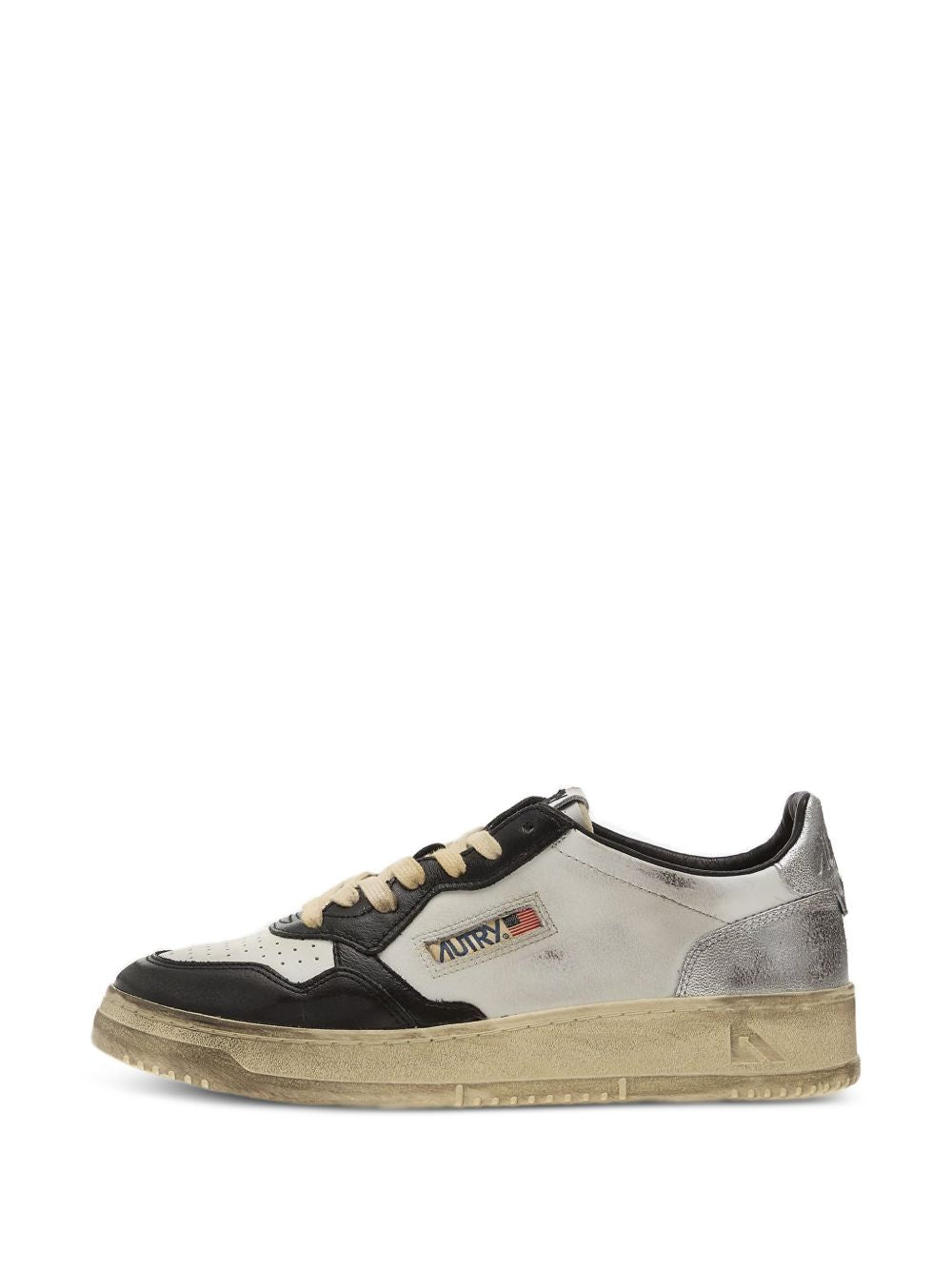 Autry Medalist Low Super Vintage Kalfsleer Sneakers Wit Zwart-thumbmail-2