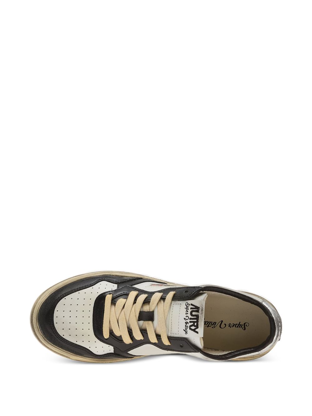 Autry Medalist Low Super Vintage Kalfsleer Sneakers Wit Zwart-thumbmail-3