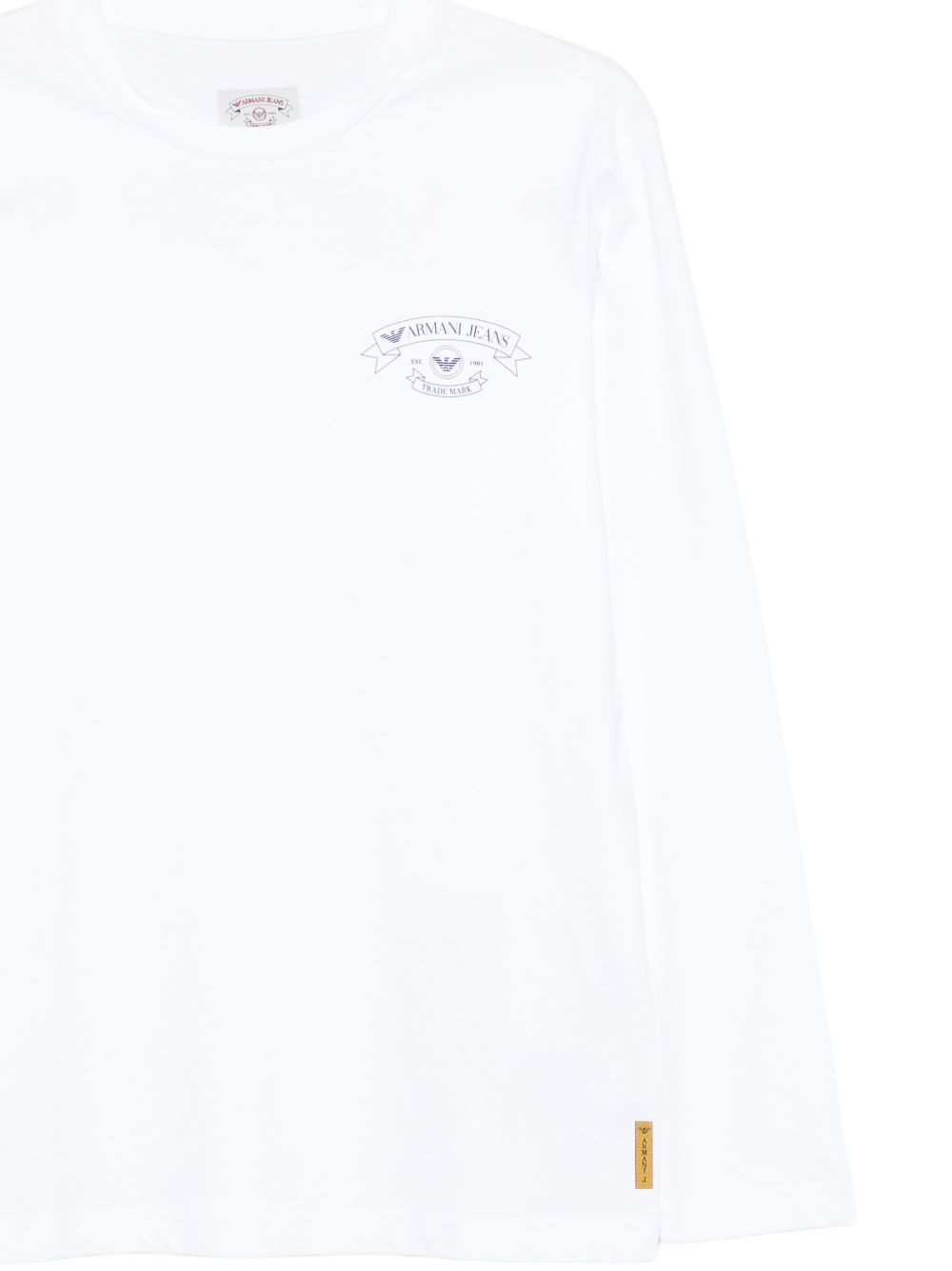 Emporio Armani Longsleeve met Retro Armani Jeans Logo Wit Topwear Emporio Armani